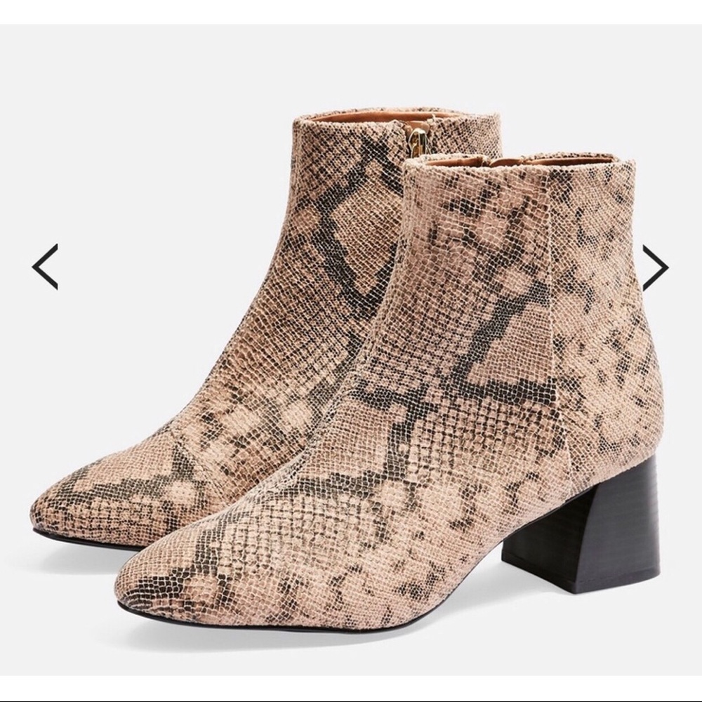 Topshop ‘Babe’ snakeskin print ankle boots